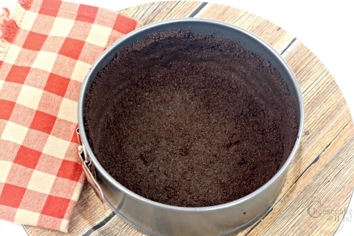 Chocolate crust in springform pan