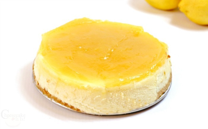 Whole lemon cheesecake with curd topping