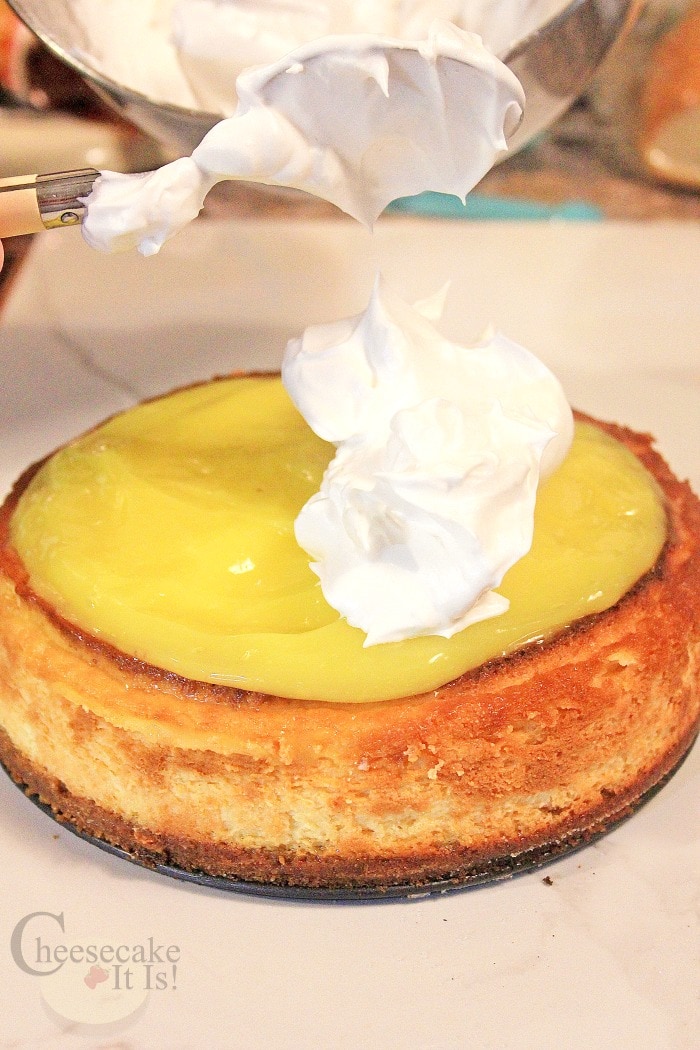 Adding Meringue to top of lemon cheesecake
