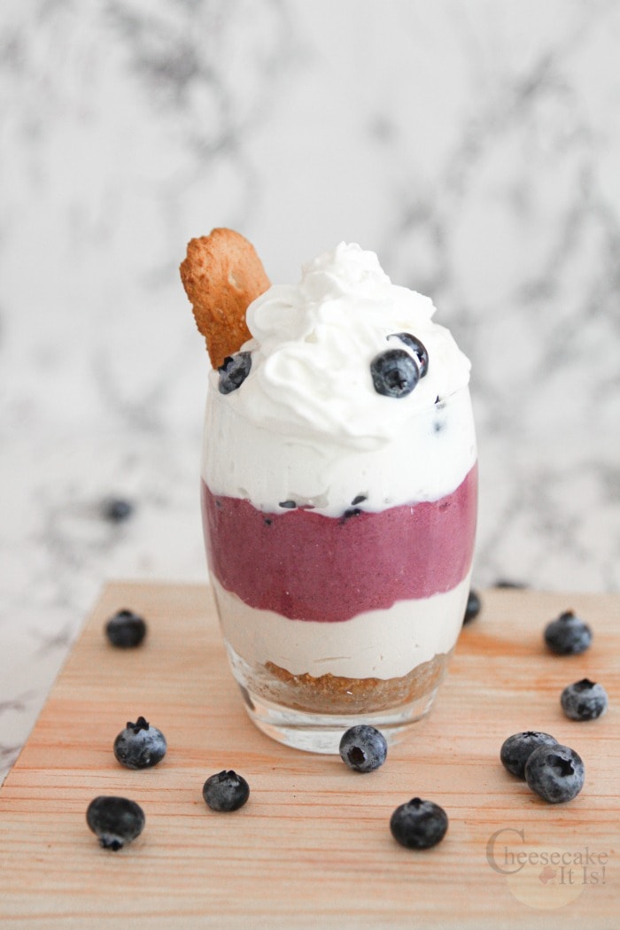No Bake Blueberry Cheesecake In A Glass